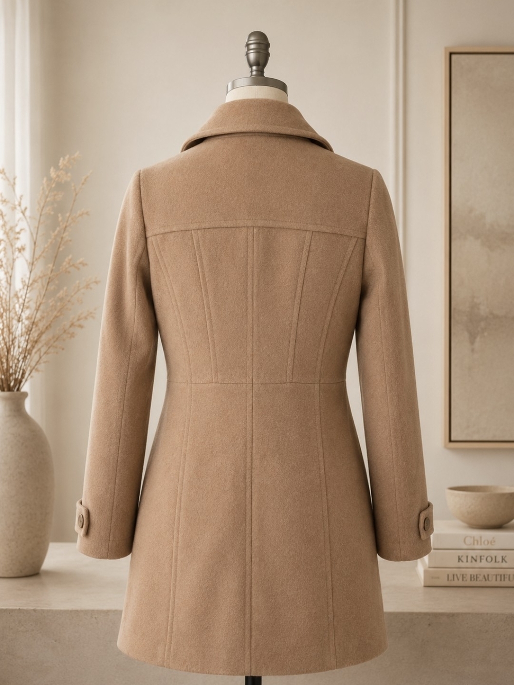 Michael Kors Camel Wool Blend Zip Front Coat Jacket Gold Hardware Women's - Picture 2 of 11